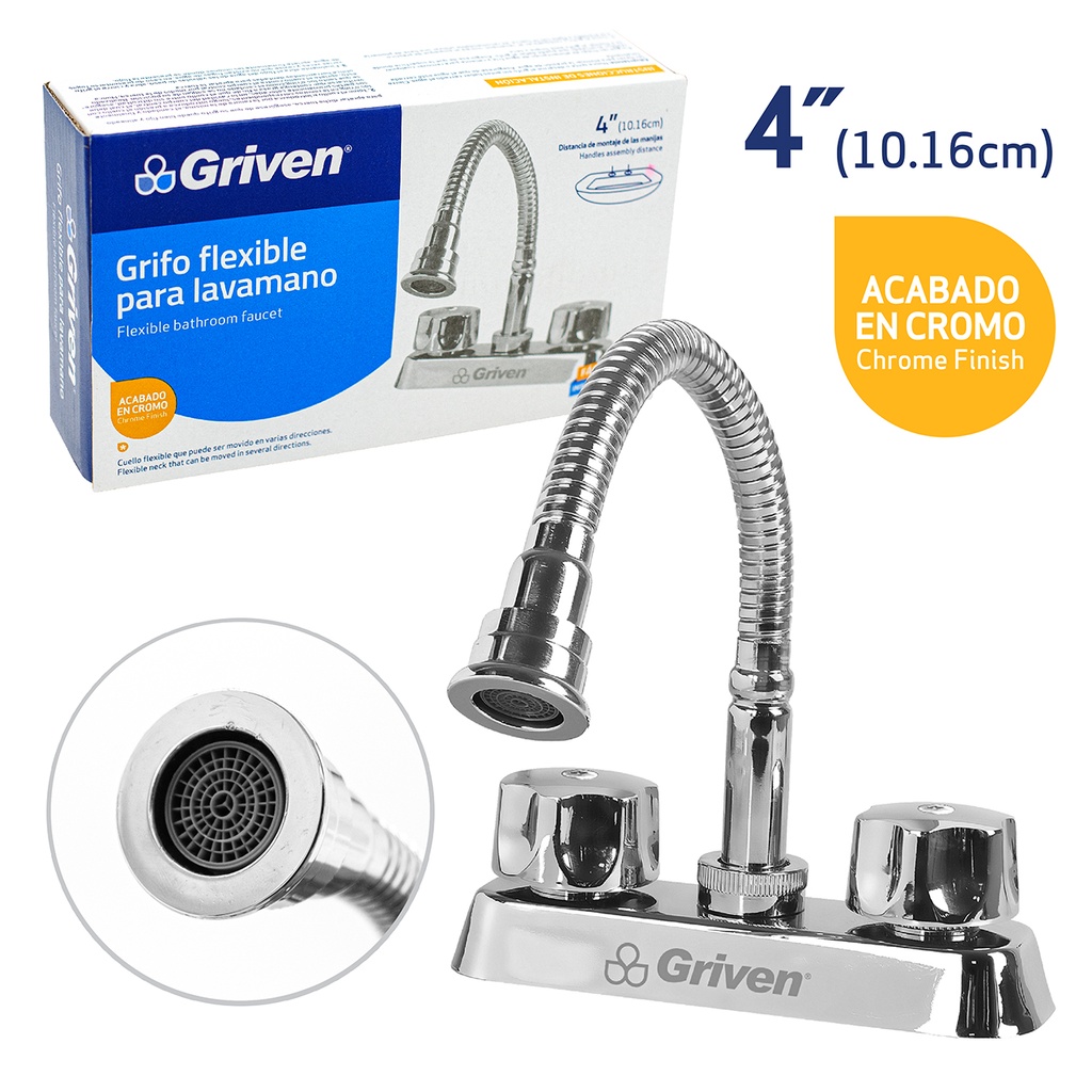 LLAVE LAVAMANO DOBLE FLEXIBLE GRIVEN 3-974