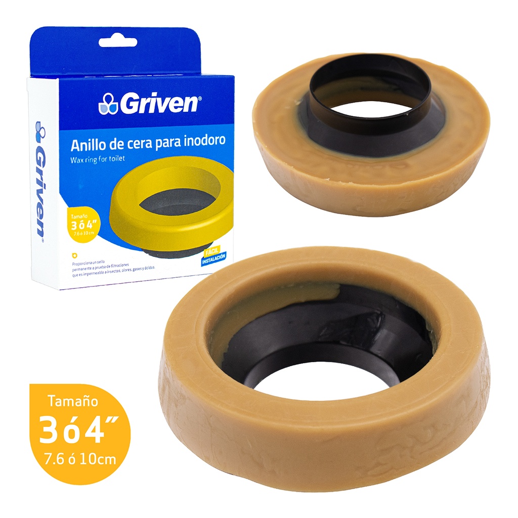 ANILLO DE CERA P/INODORO 3" O 4" GRIVEN 3-994