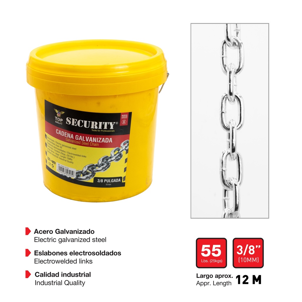 CADENA GALVANIZADA x 3/8 SECURITY x 25KG 4-004