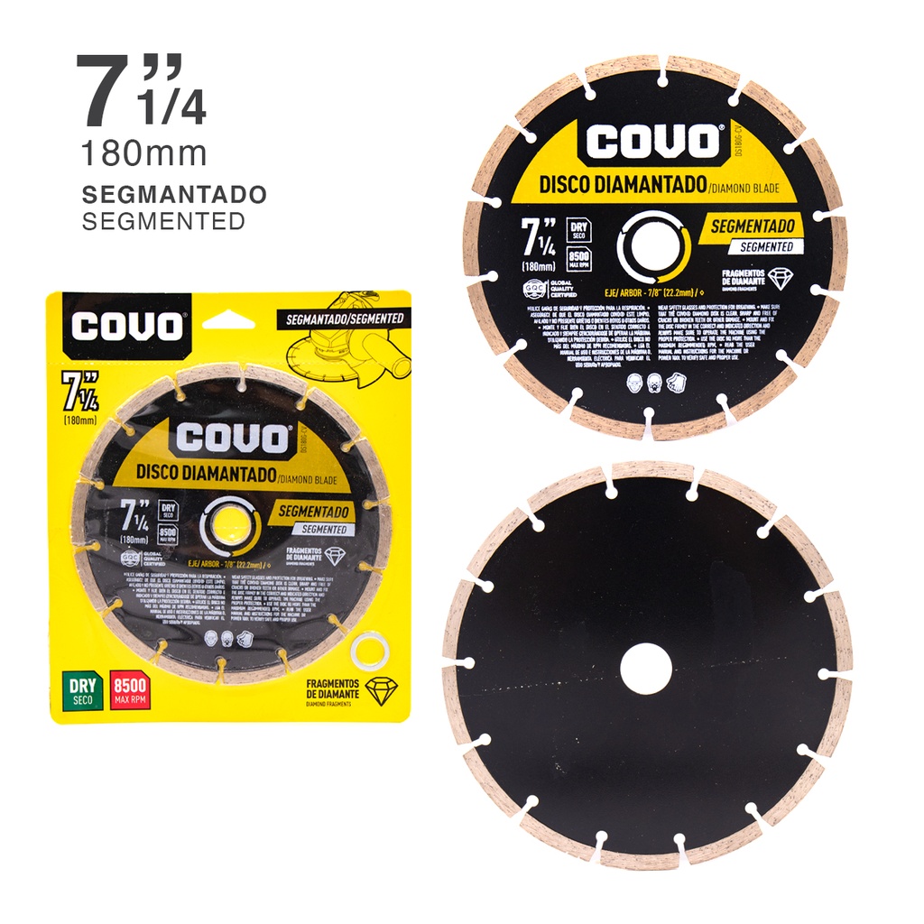 DISCO C/CONCRETO SEGMENT x 7" COVO 4-008