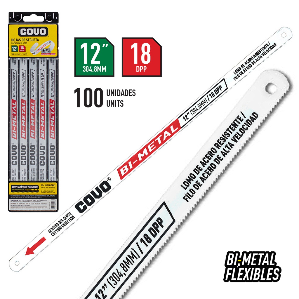 HOJA SEGUETA 12" 18TPI x 100 UNID COVO 4-019