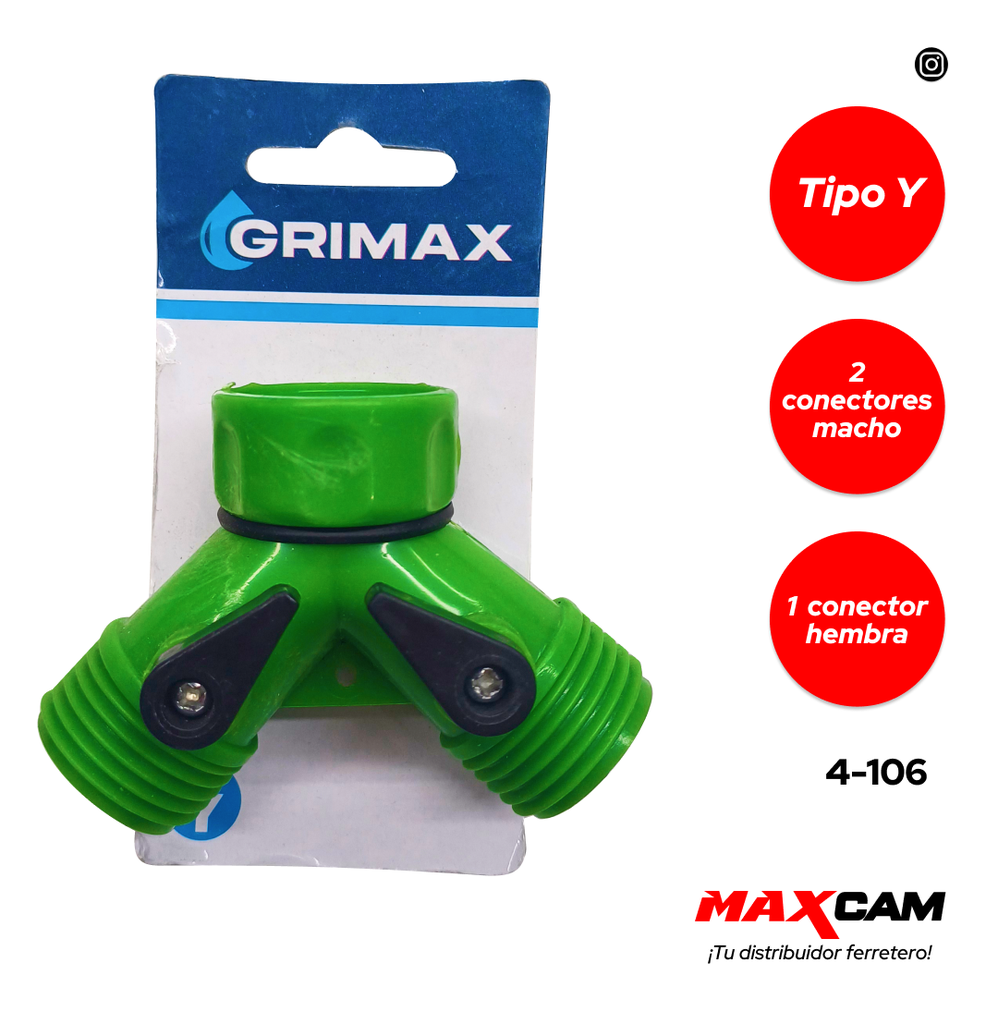 YEE O CONECTOR P/LAVADORA PVC GARDEN TOOL 4-106