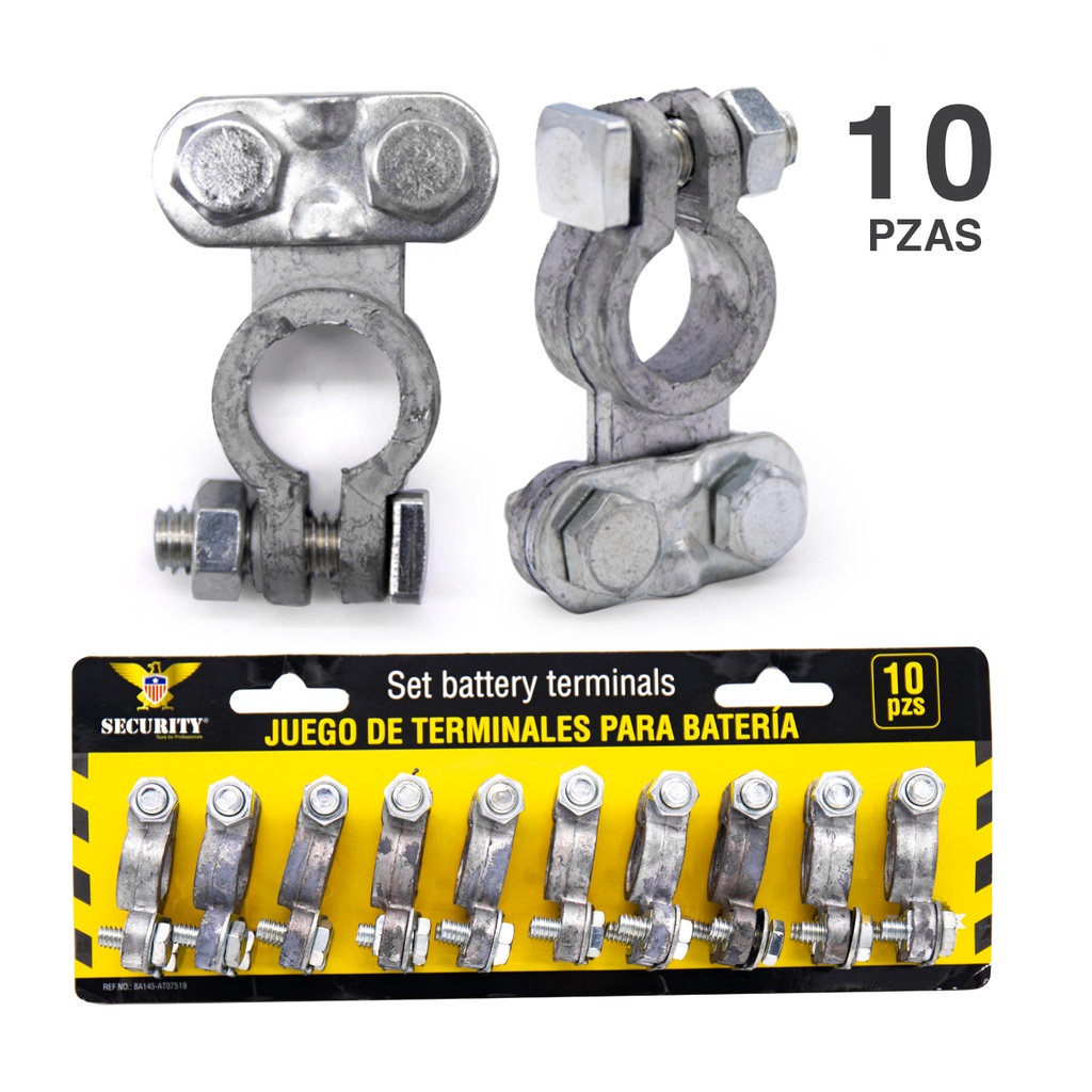 BORNES P/BATERIA x 10 UNID SECURITY AT07519 4-120