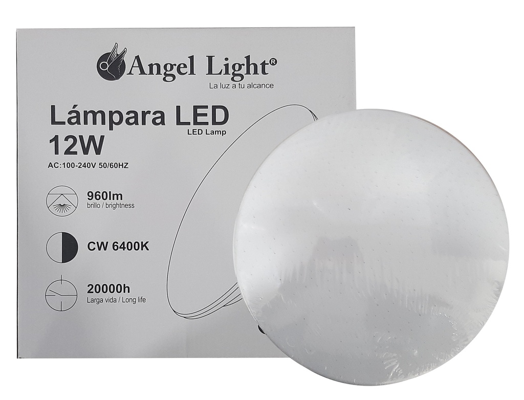 LAMPARA LED P/TECHO 12W ANGEL LIGHT 85-265V 4-126