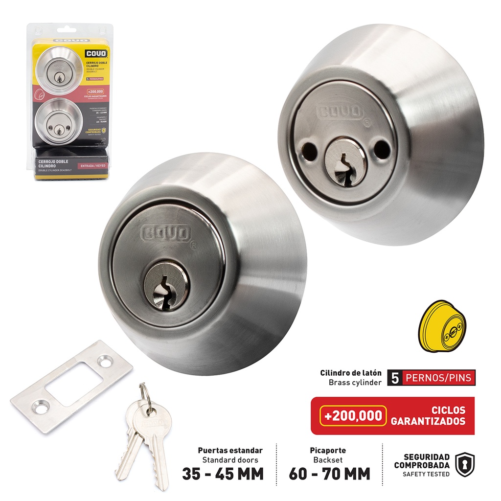 CERROJO LLAVE/LLAVE PLATA COVO 4-134