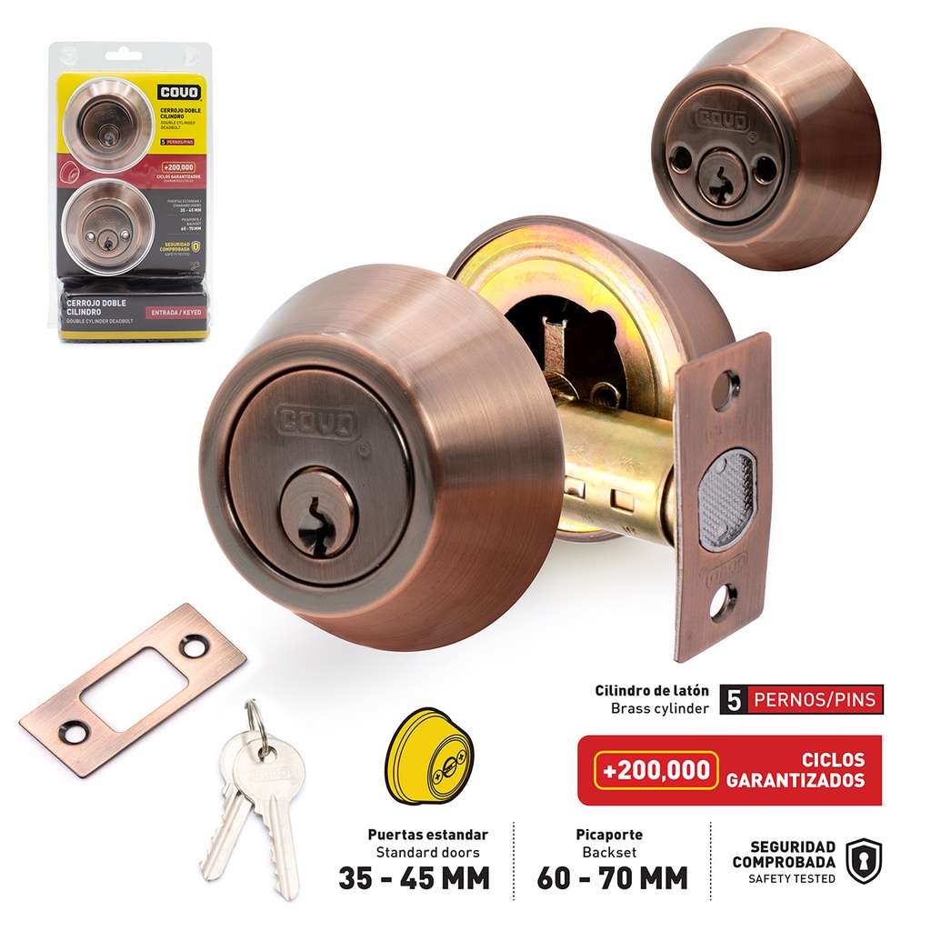 CERROJO LLAVE/LLAVE COBRE COVO 4-135