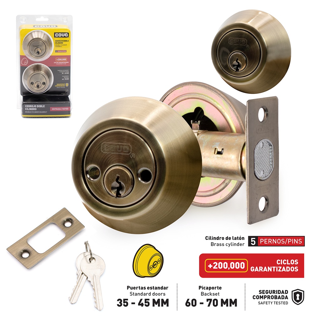 CERROJO LLAVE/LLAVE BRONCE COVO 4-136