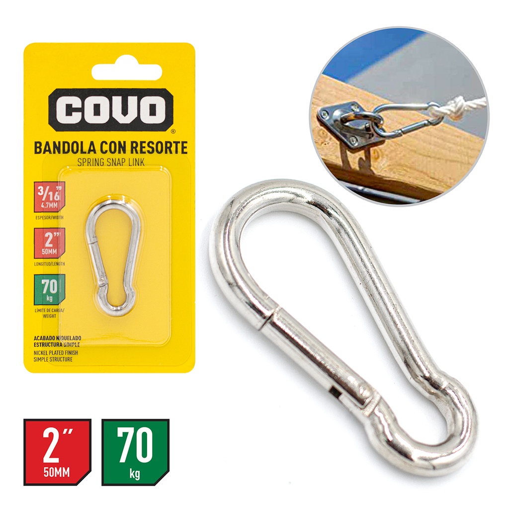 ESLABON CON RESORTE 2" 70 KG COVO 4-150 