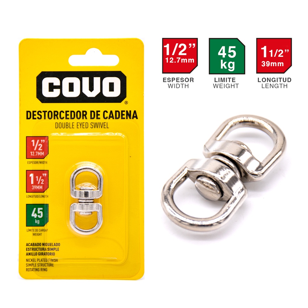 DESTORCEDOR DE CADENA 1/2" x 1 1/2" COVO 4-157