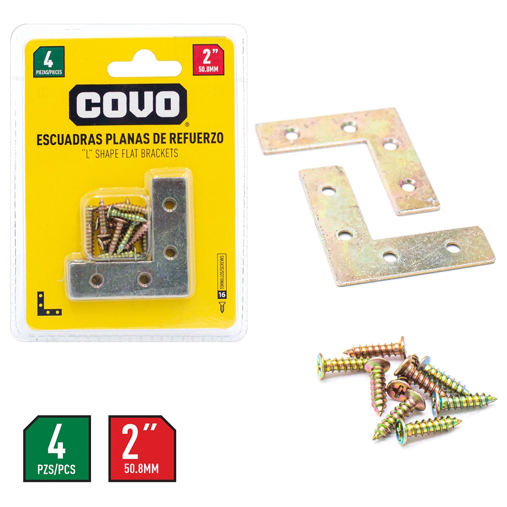 ESCUADRA PLANA 2" (4PCS) COVO 4-161