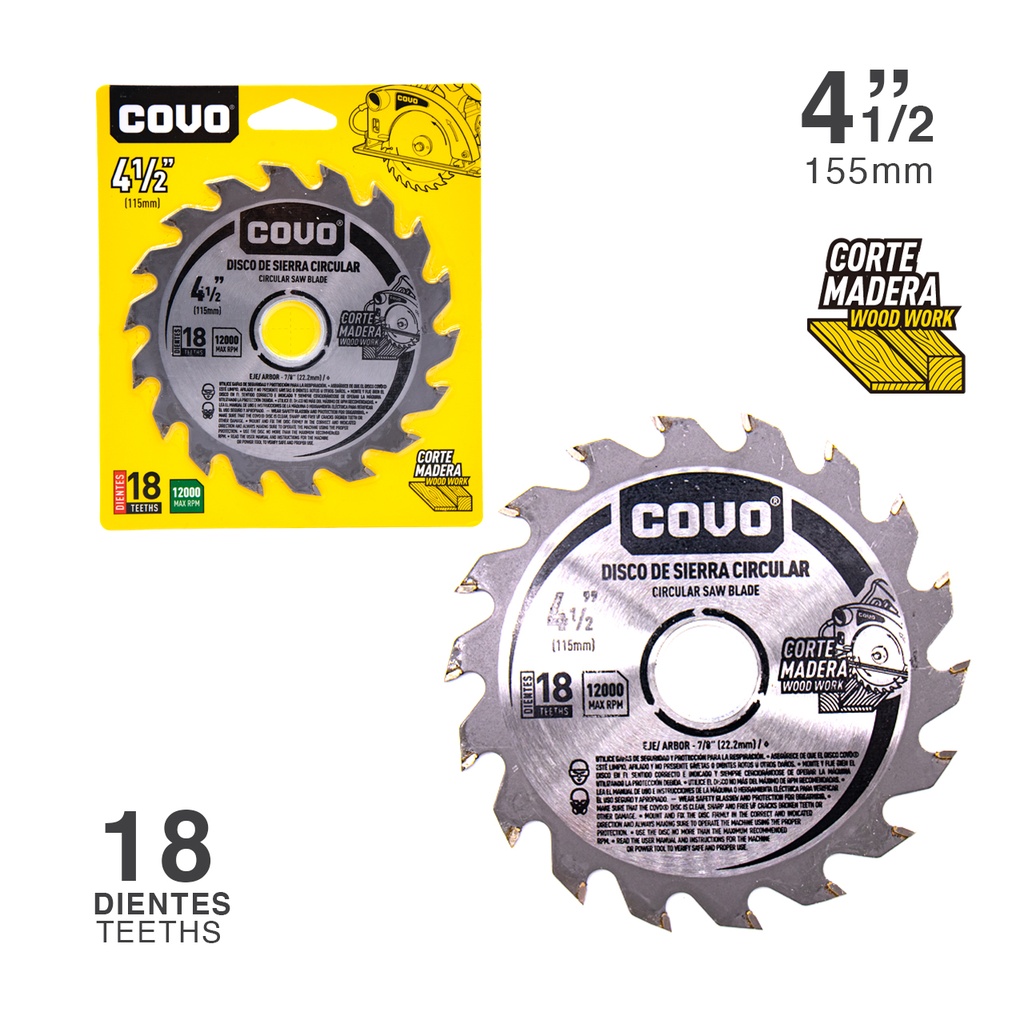 DISCO P/SIERRA CIRCULAR 4 1/2" 18D COVO 4-173