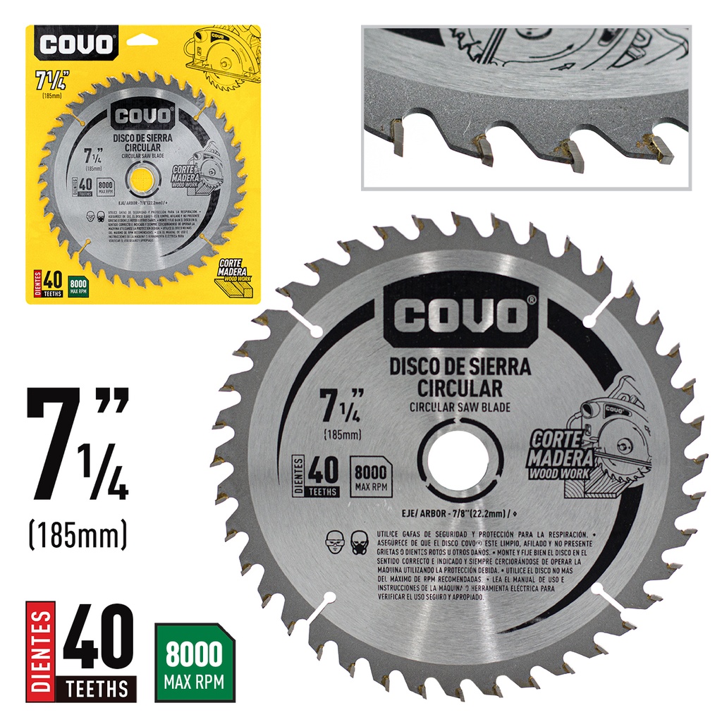 DISCO P/SIERRA CIRCULAR 7 1/4" 40D COVO 4-174