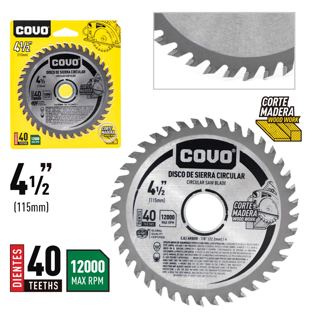 DISCO P/SIERRA CIRCULAR 4 1/2" 40D  COVO 4-175
