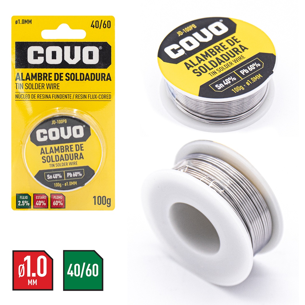 ESTAÑO PARA SOLDAR 100G COVO 4-198