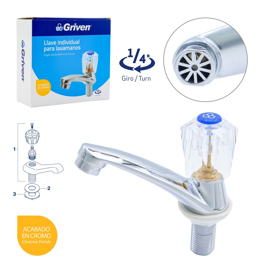 LLAVE LAVAMANO INDIVIDUAL METALICA GRIVEN 4-241