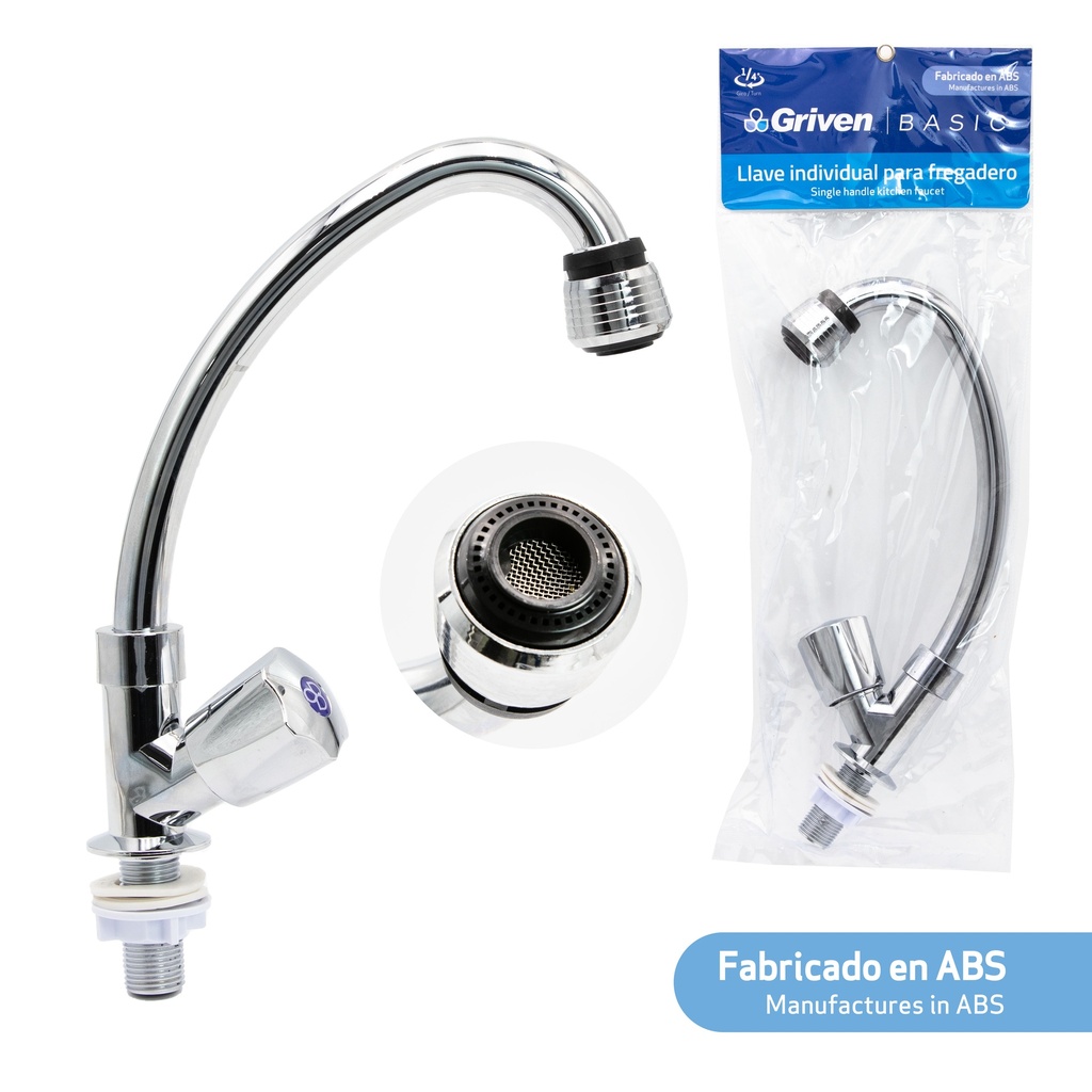 LLAVE FREGADERO INDIVIDUAL GRIVEN (EN BOLSA) 4-266