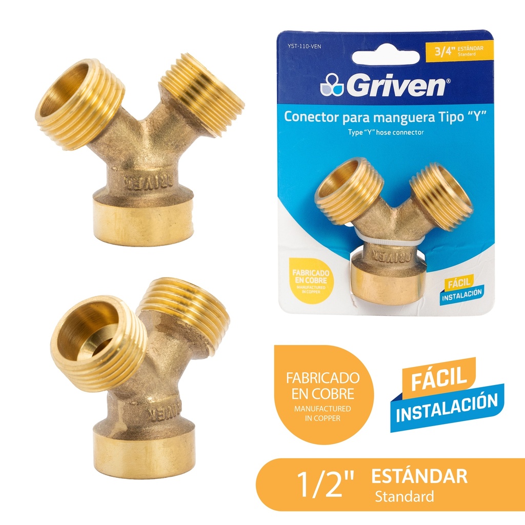 YEE O CONECTOR P/LAVADORA BRONCE GRIVEN 4-274