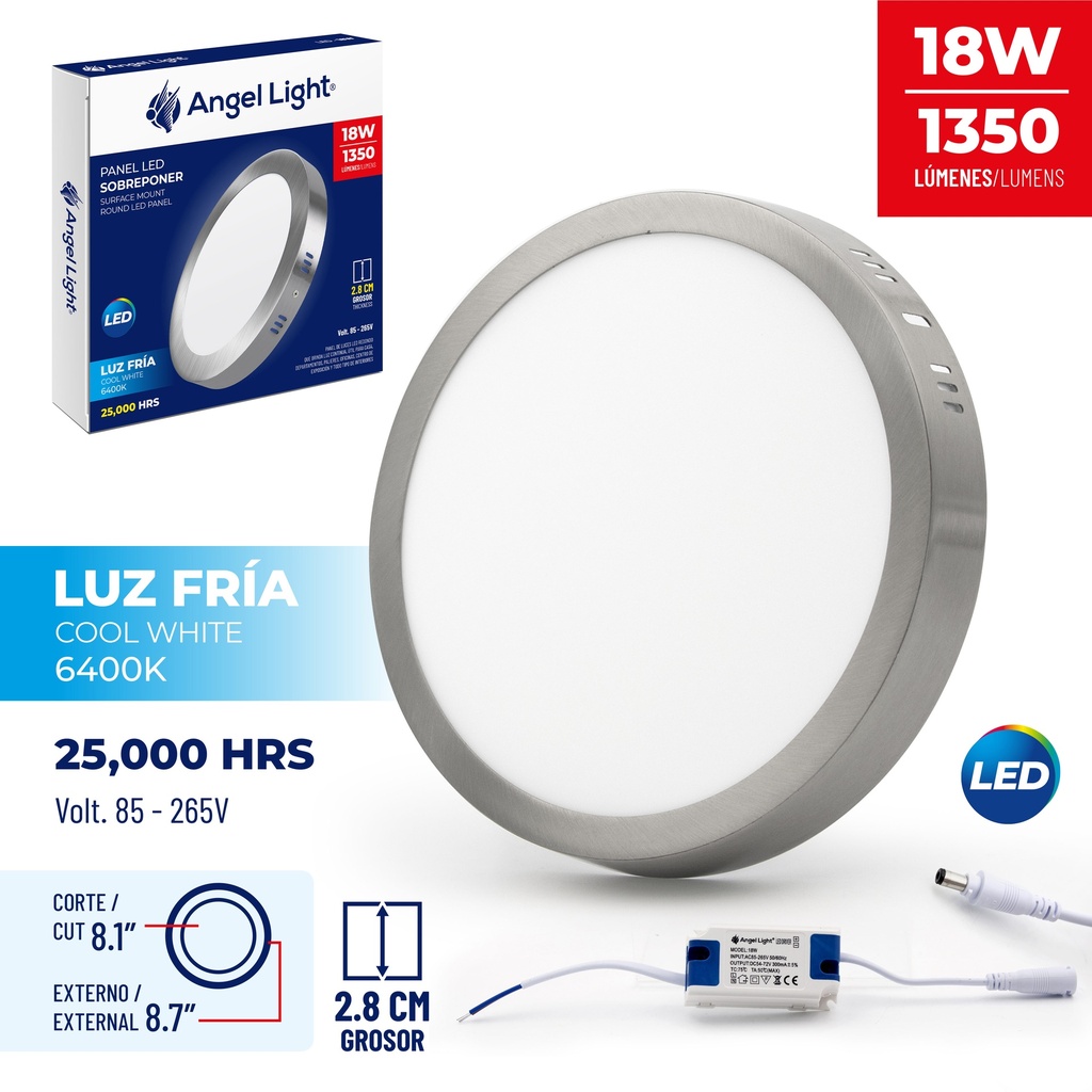 PANEL LED SUPER NIQUE REDONDA 18W 85-265V 4-342