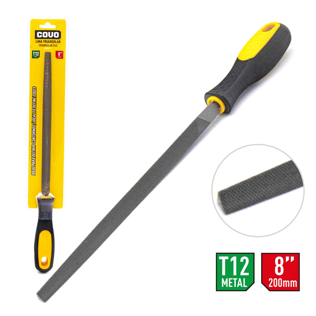 LIMA TRIANGULAR C/MANGO 8" COVO 4-350