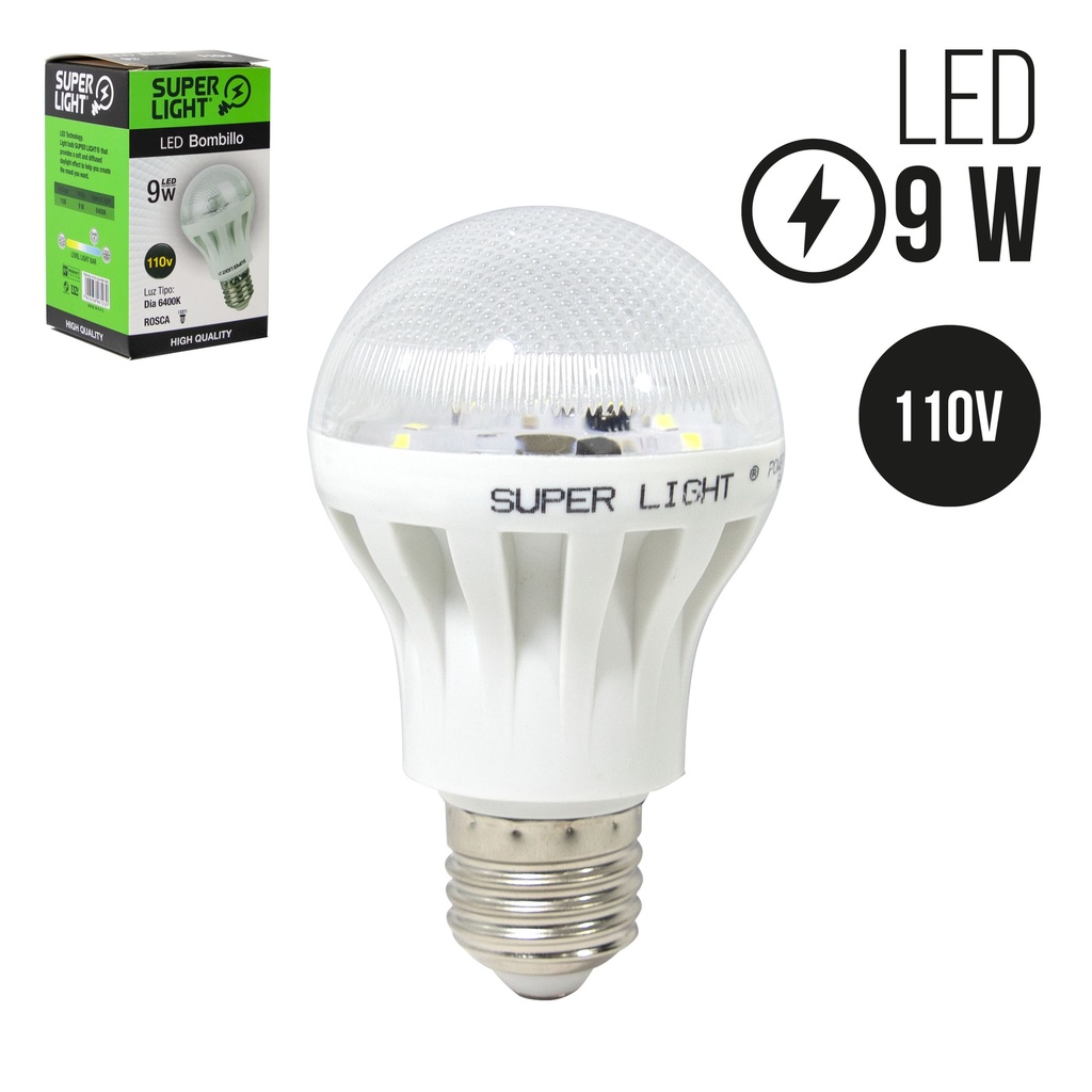 BOMBILLO BULBO LED 9W SUPER LIGHT 4-370