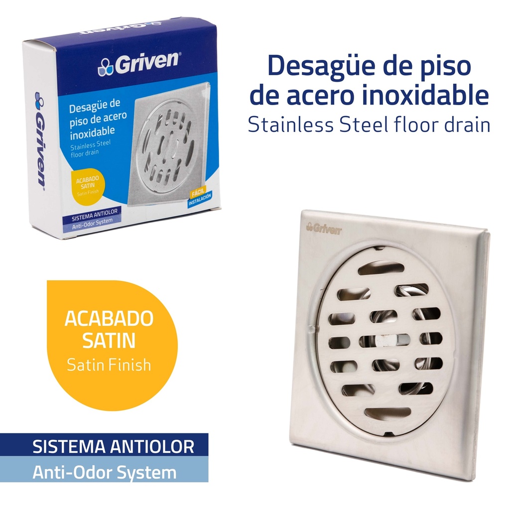 REJILLA CROMADA ANTI OLOR GRIVEN 4-371