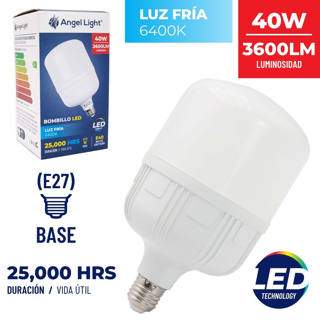 BOMBILLO LED 40W ANGEL LIGHT E27 110/220 4-378