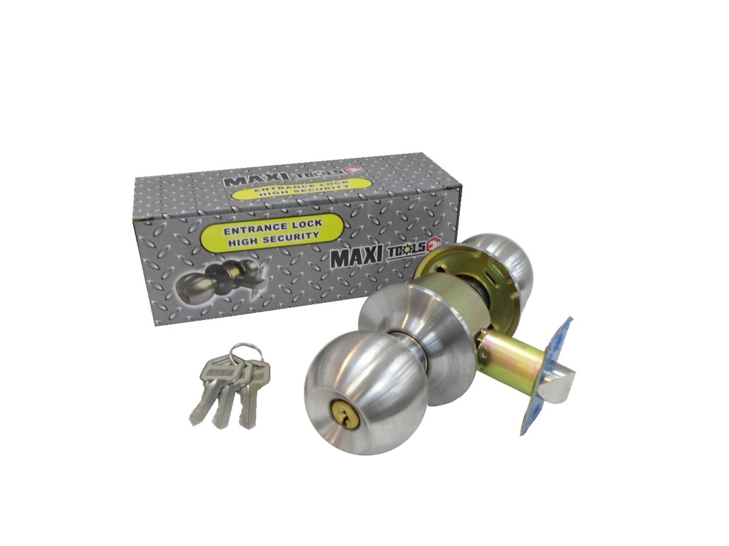 CERRADURA DE POMO PLATA EN CAJA MAXI TOOL 4-390