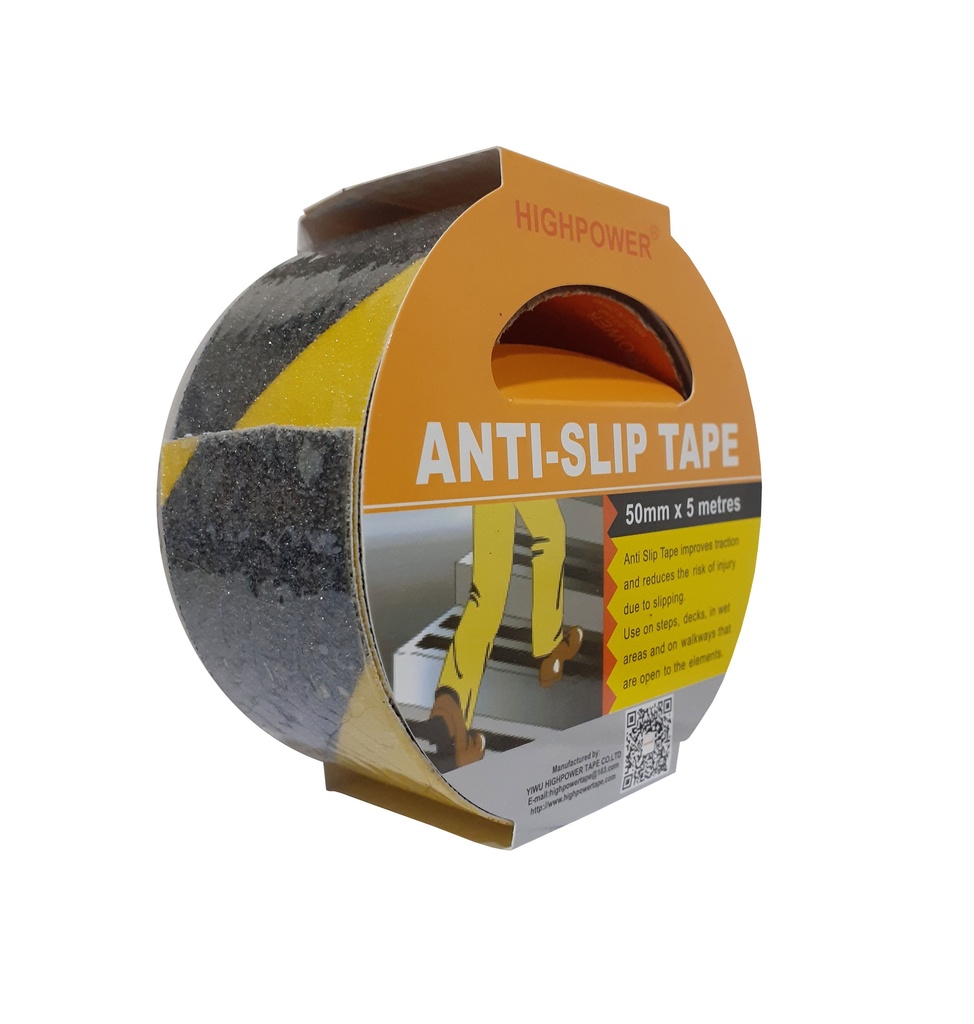 CINTA ANTI RESBALANTE NEGR/AMAR 50MM x 2.5 MT 4-414
