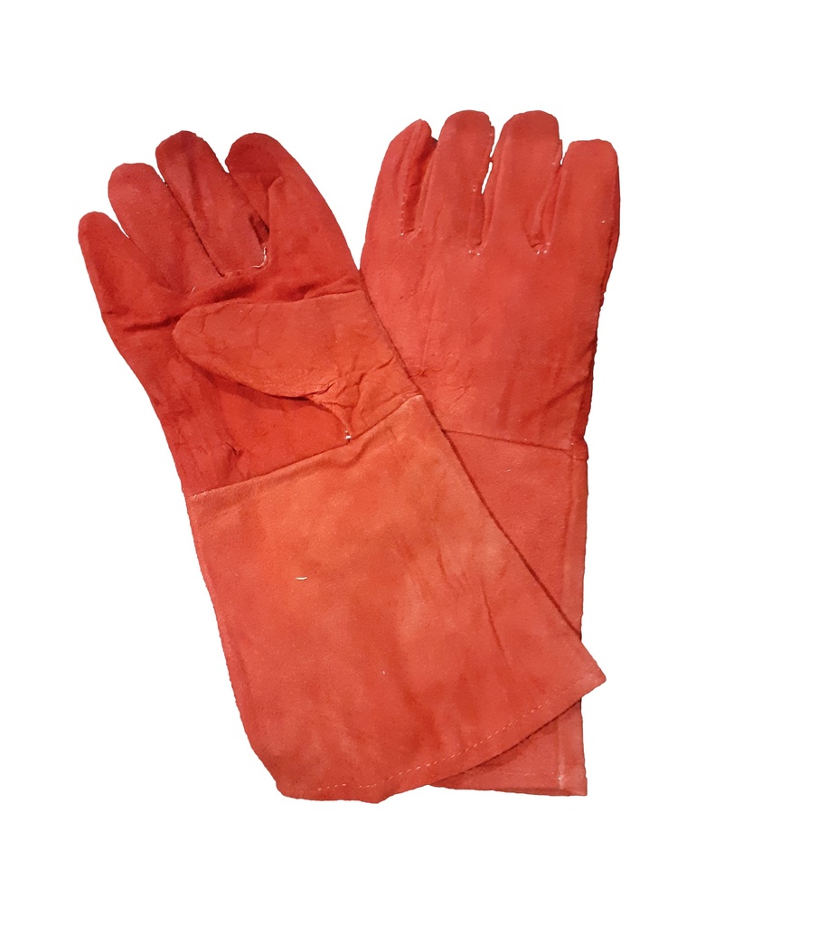 GUANTE SOLDADOR ROJO 15 PULG PAR 4-458