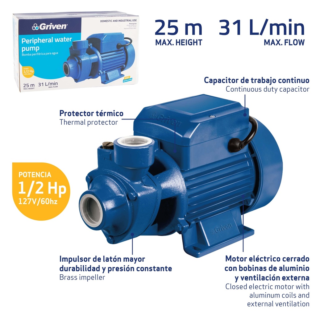 BOMBA PERIFERICA 1/2" GRIVEN 4-474