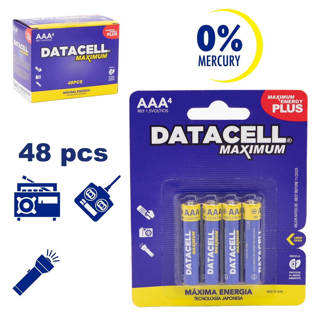 BATERIA AAA DATA CELL ALCALINAS x 4 UnidadesES 4-483