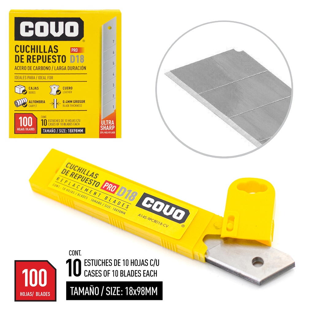 CUCHILLAS DE REPUESTOS P/EXACTOS x 10 UNID 4-505