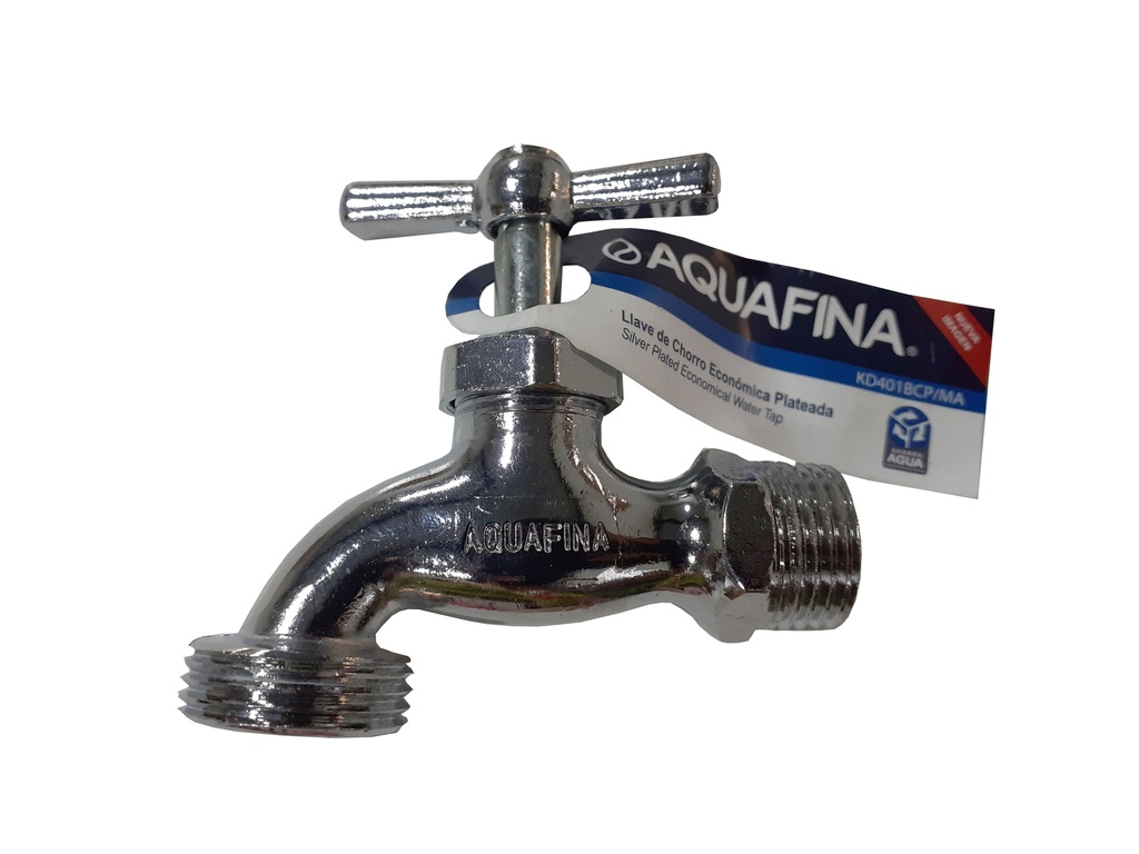 LLAVE CHORRO CROMADA ECONOMICA AQUAFINA 4-531