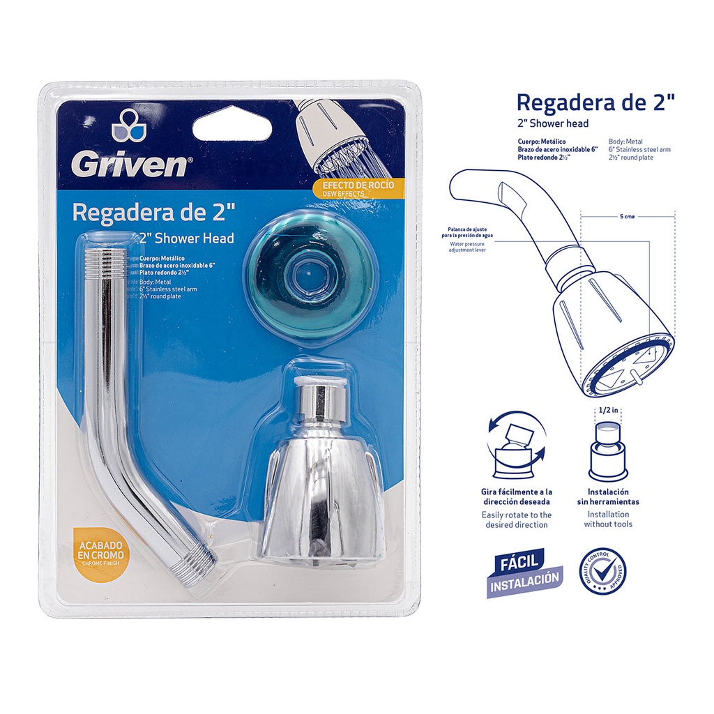 REGADERA REDONDA 2¨ GRIVEN 4-564