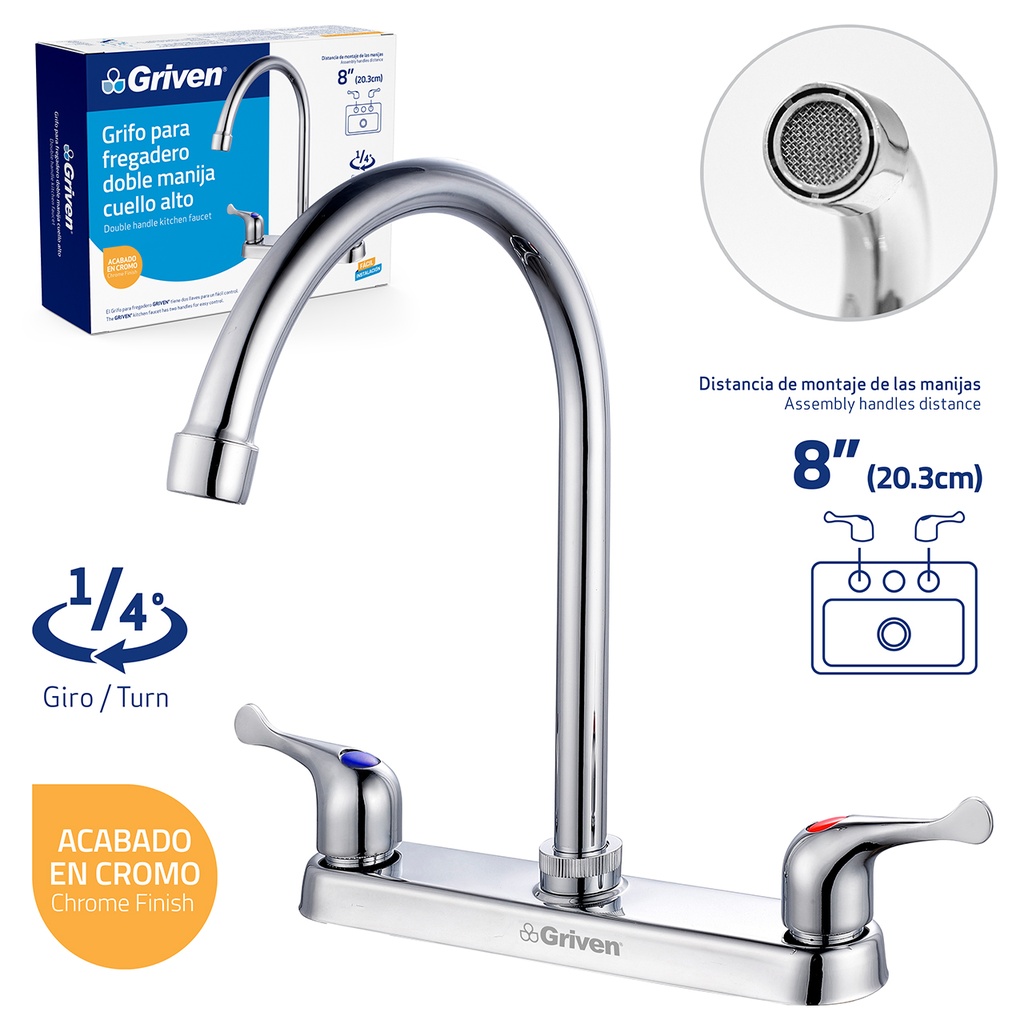 LLAVE FREGADERO DOBLE METALICA GRIVEN 4-573