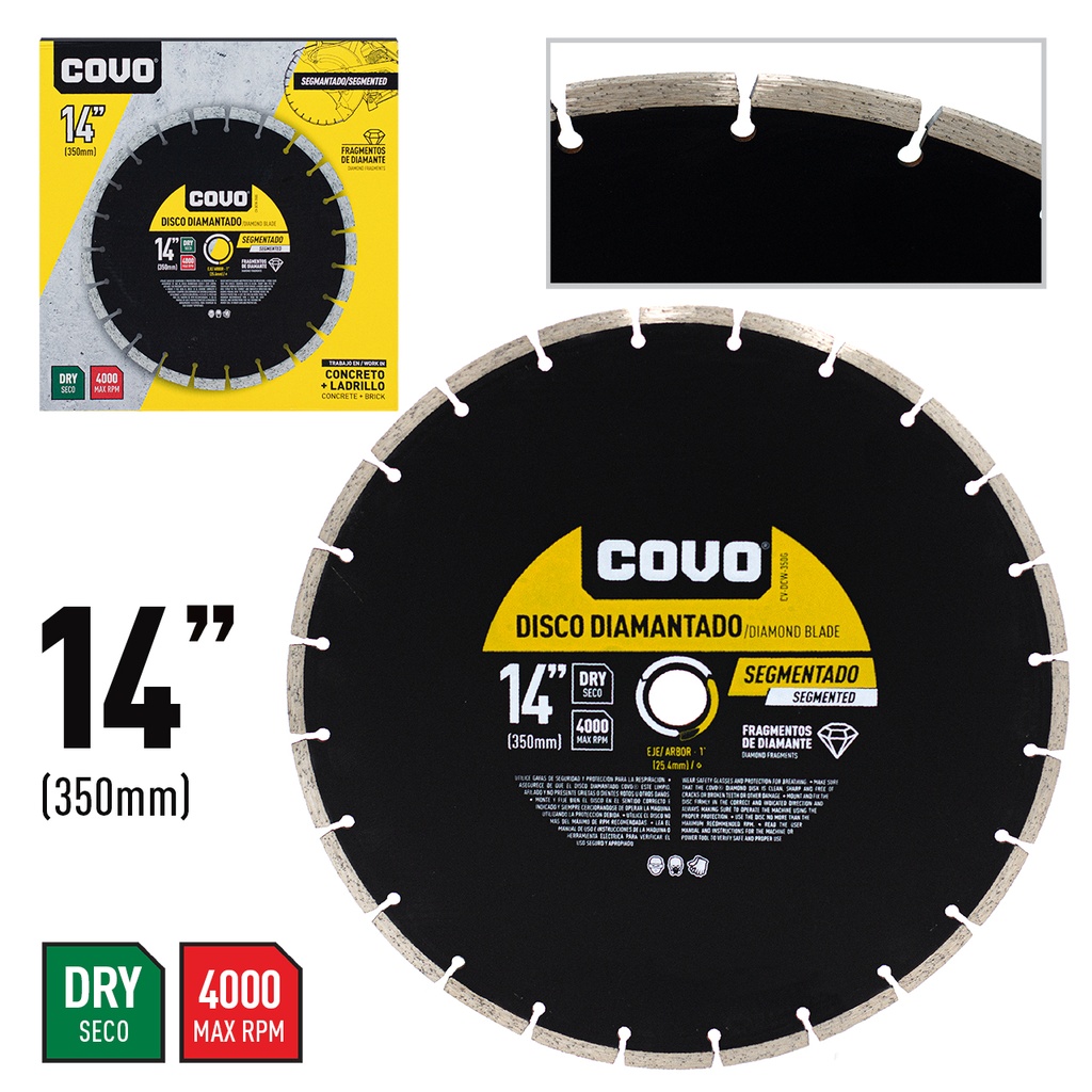 DISCO C/CONCRETO SEGMENTADO x 14" PULG COVO 4-582
