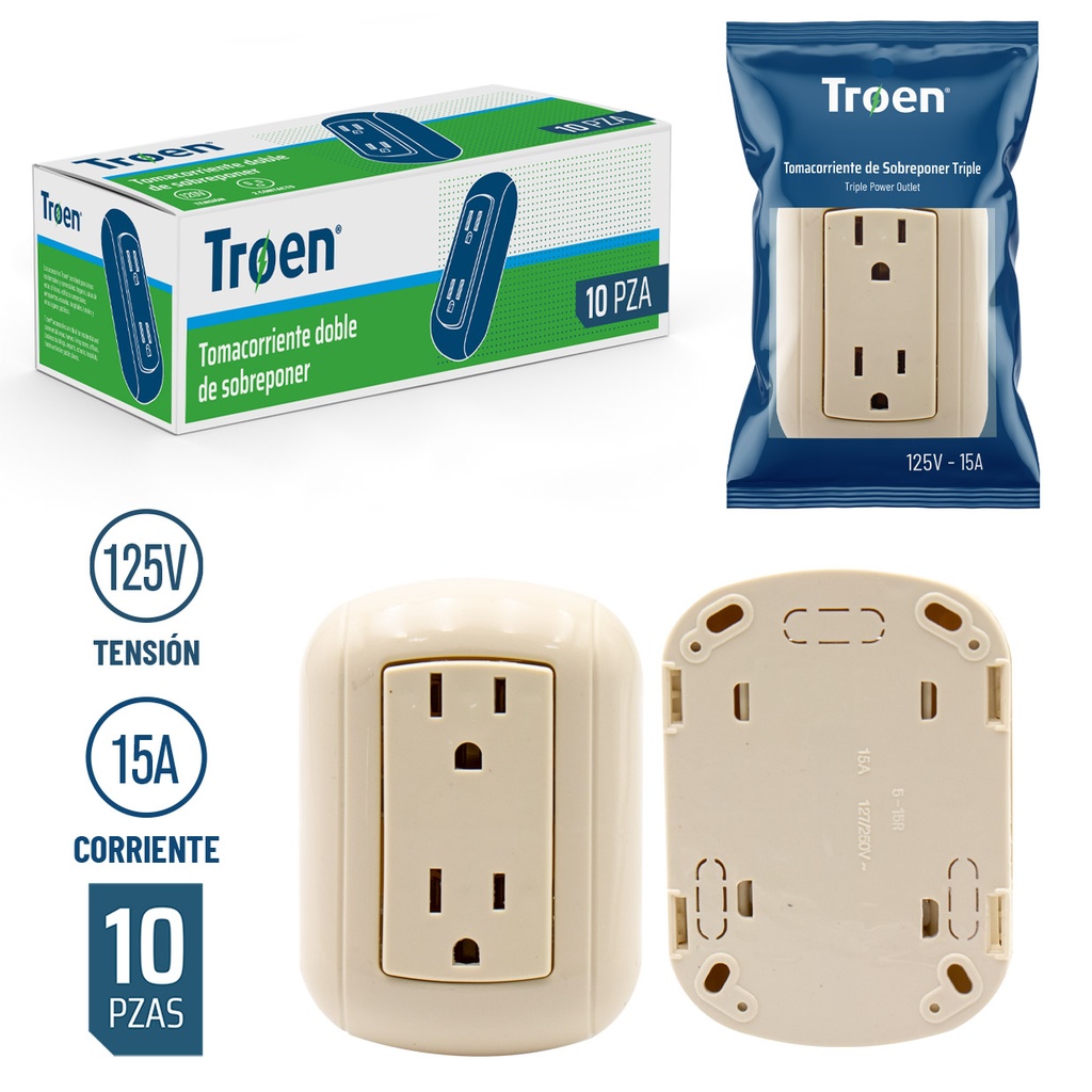 TOMA DOBLE C/TIERRA SUPERFICIAL TROEN 4-583
