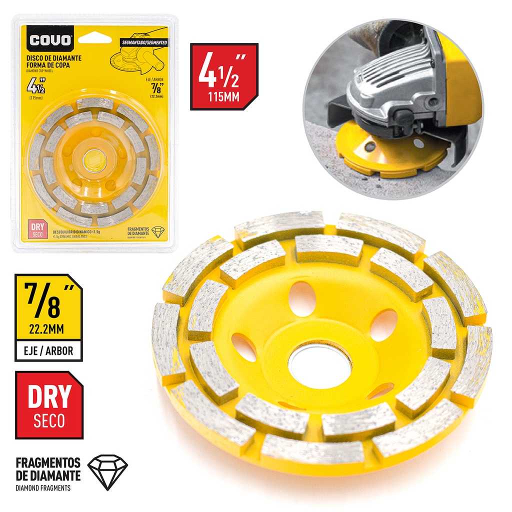 DISCO P/PULIR SEGMENTADO x 4 1/2" COVO 4-590