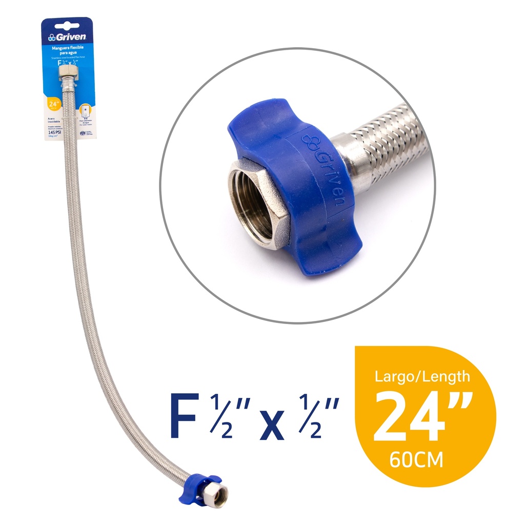 CANILLA 1/2" x 1/2" METALICA  GRIVEN 4-633
