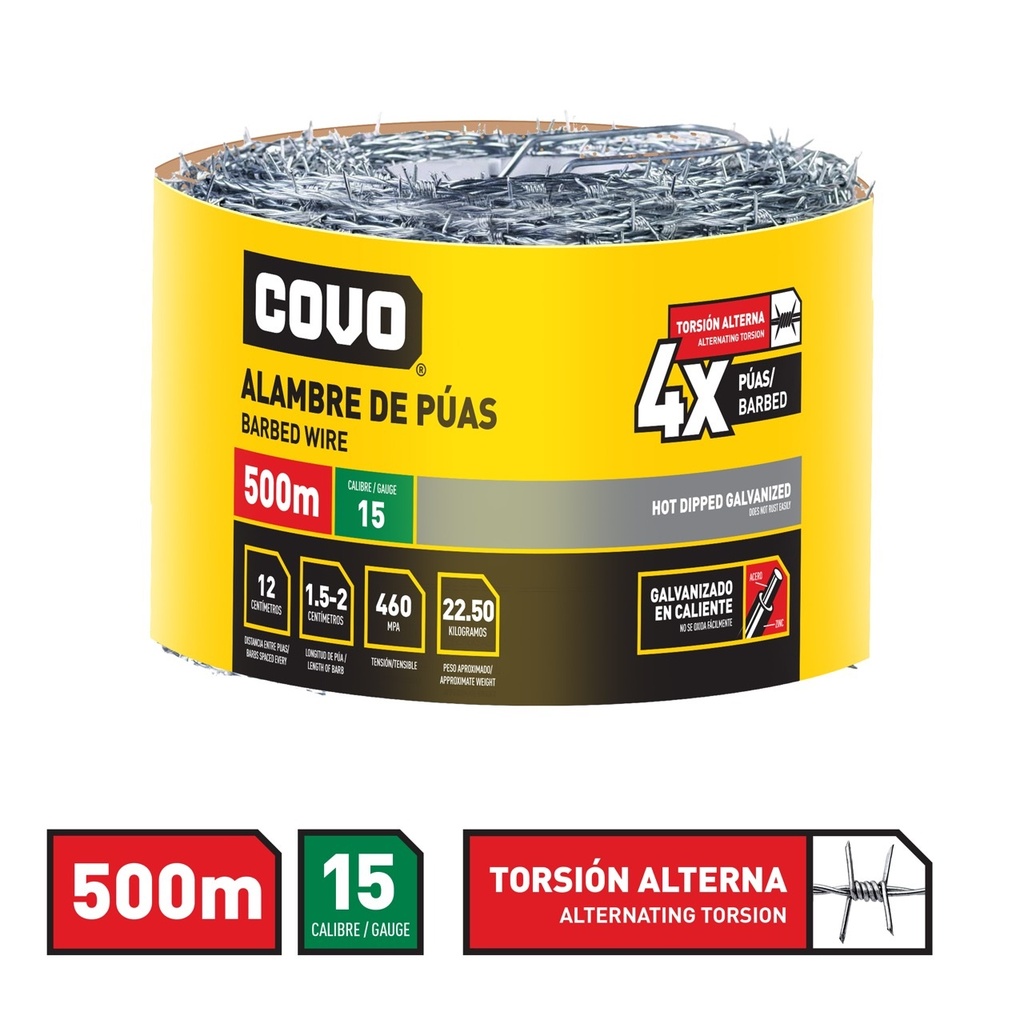ALAMBRE PUAS 500M CAL 15 COVO 4-645