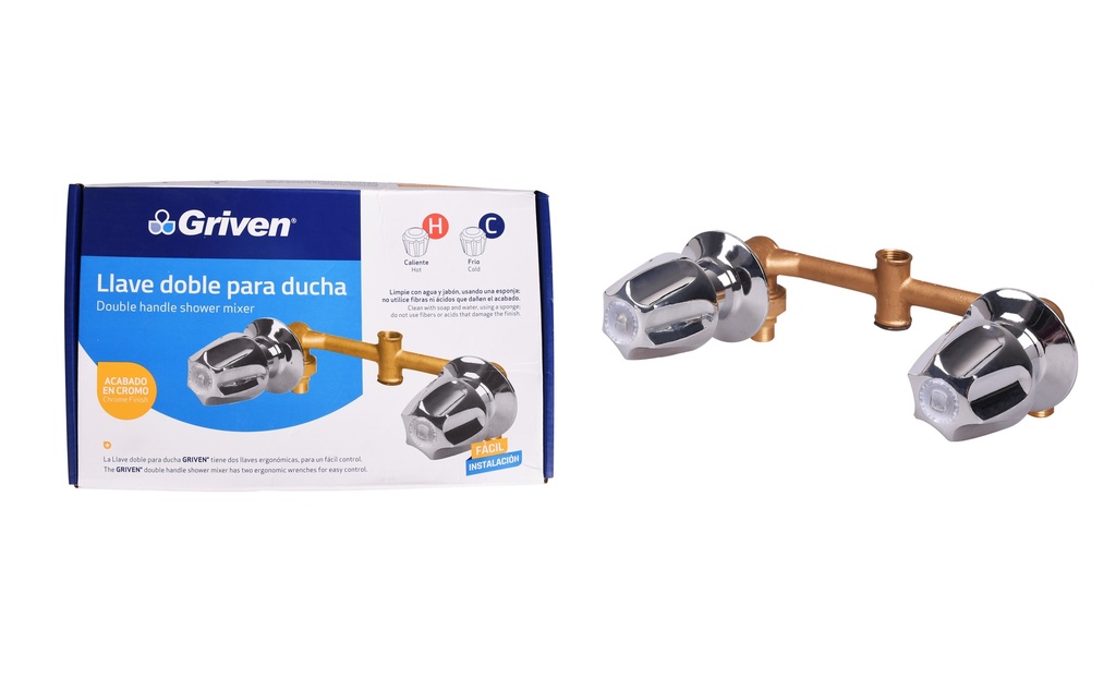 LLAVE P/DUCHA DOBLE BRONCE GRIVEN 4-679