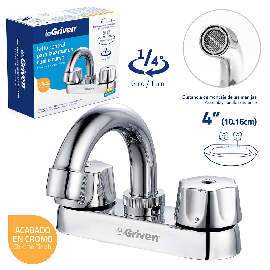 LLAVE LAVAMANO DOBLE METALICA GRIVEN 4-681