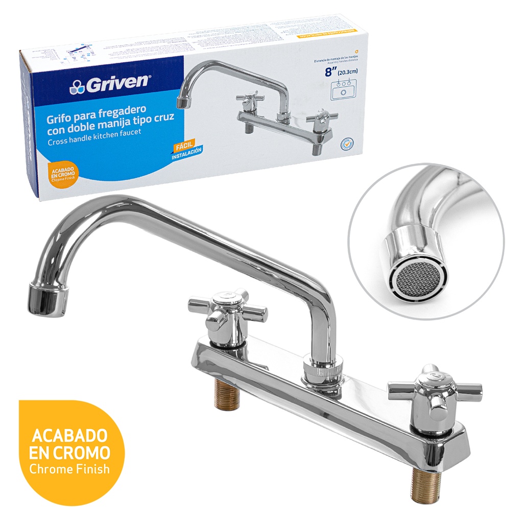 LLAVE FREGADERO DOBLE METALICA GRIVEN 4-691