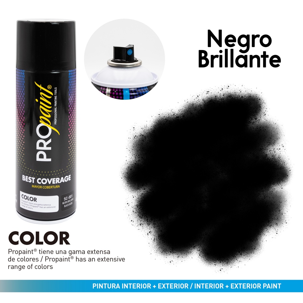SPRAY NEGRO BRILLANTE PRO PAINT 4-710