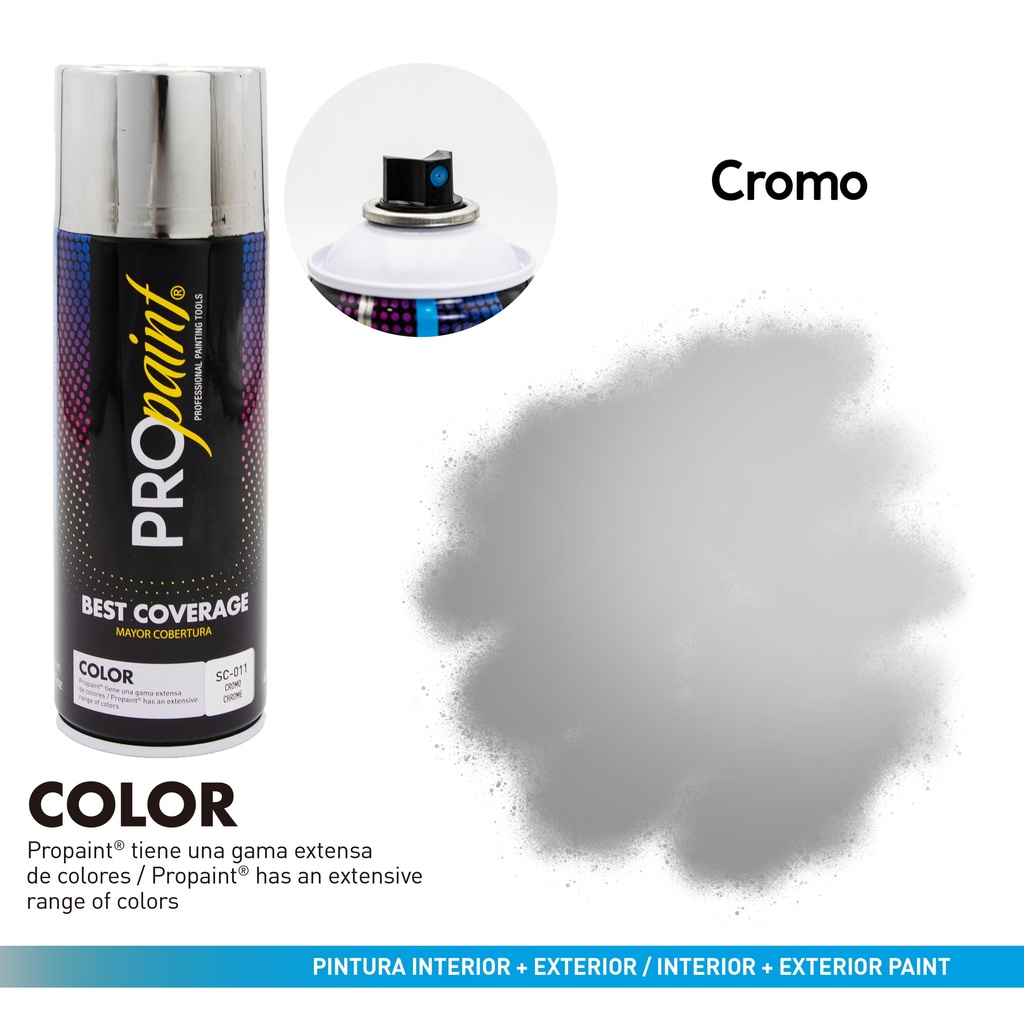 SPRAY CROMO BRILLANTE x 400 ML PRO PAINT 4-713