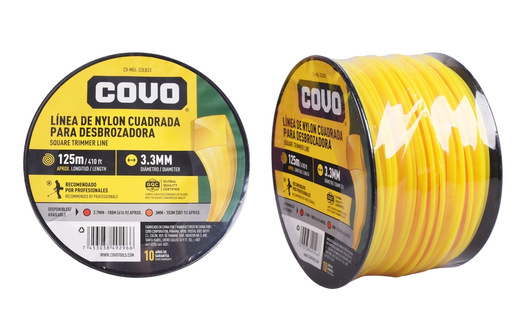 NYLON DESMAL CUADRADO 3.3MM x 125MTS COVO 4-731
