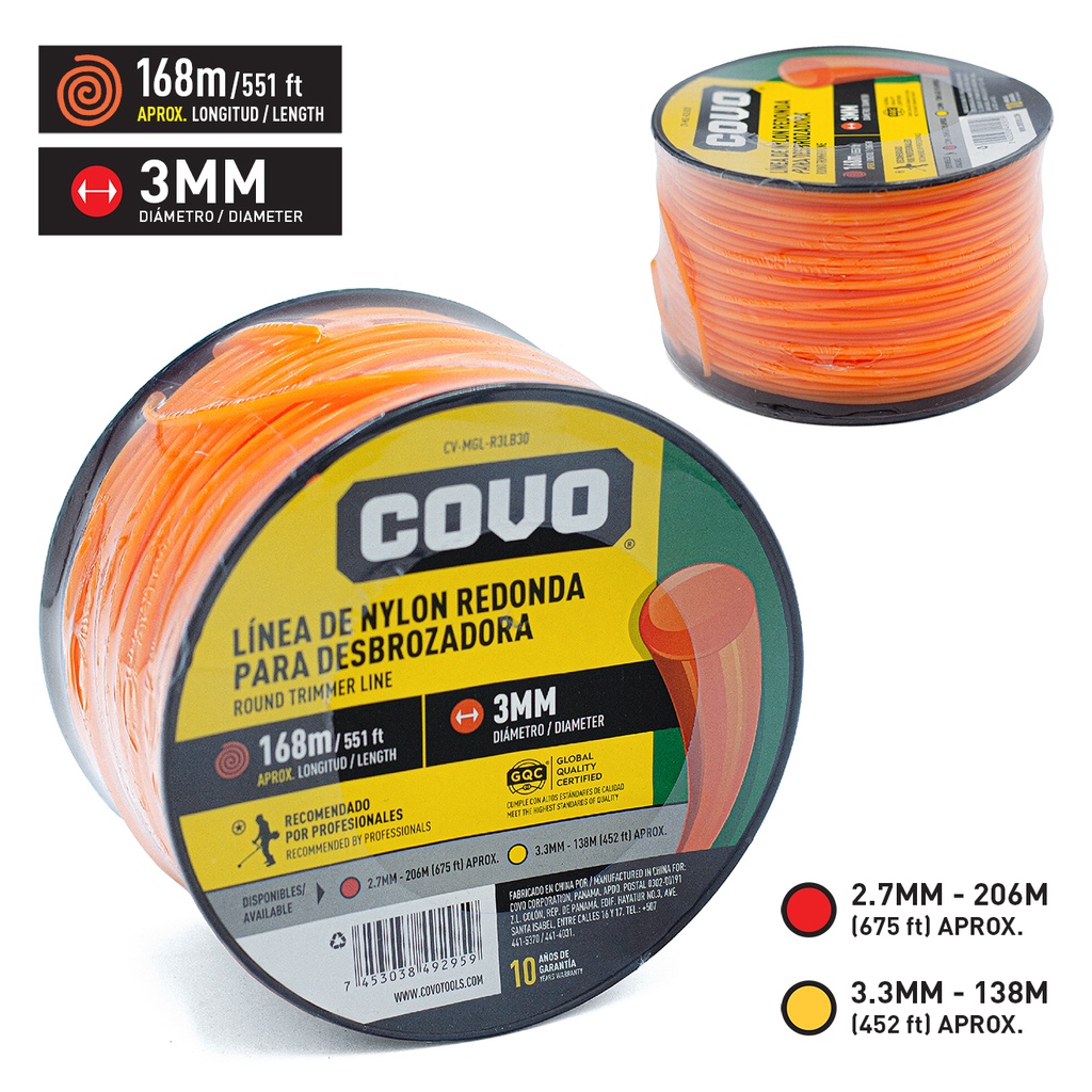 NYLON DESMAL REDONDO 3.0MM x 168MTS COVO 4-733