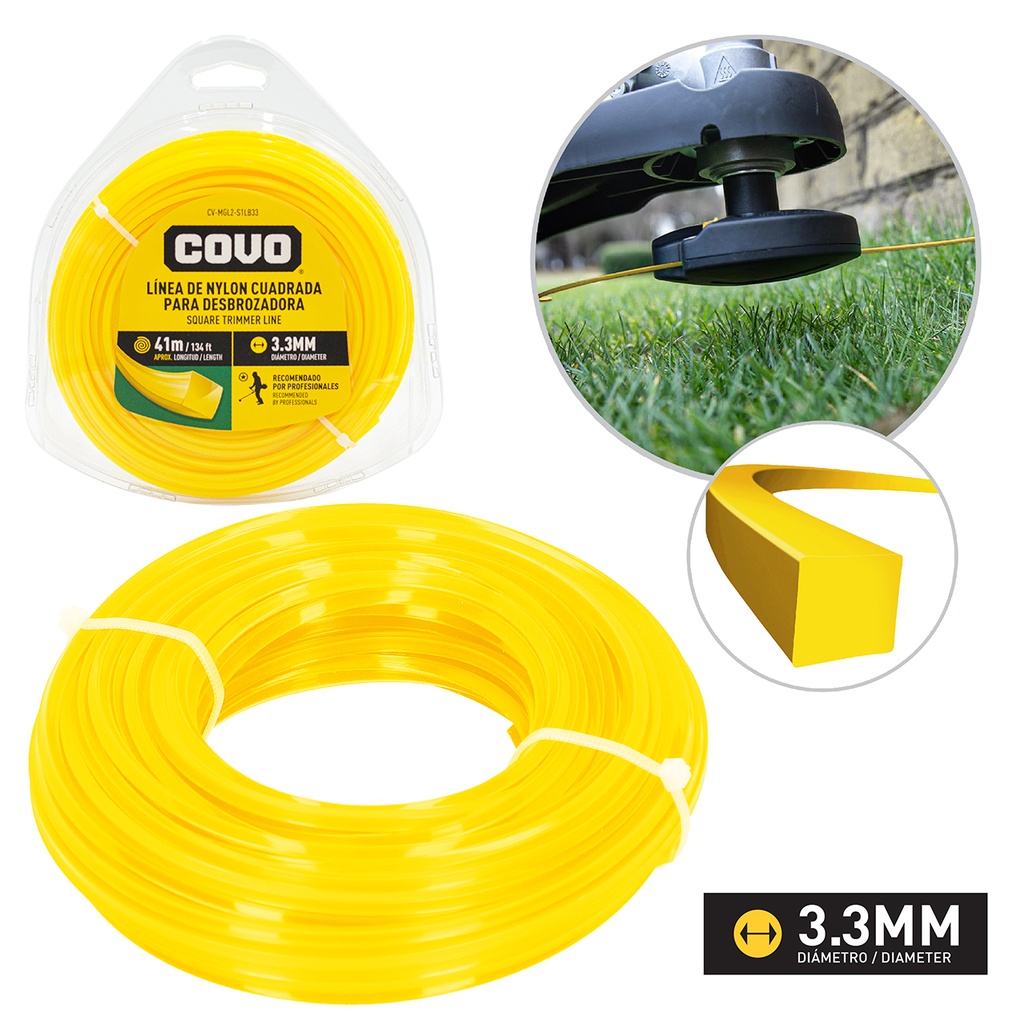 NYLON DESMAL CUADRADO 3.3MM x 41MTS COVO 4-735