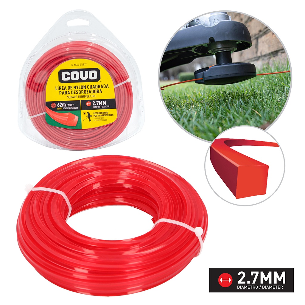 NYLON DESMAL CUADRADO 2.7MM x 62MTS COVO 4-737