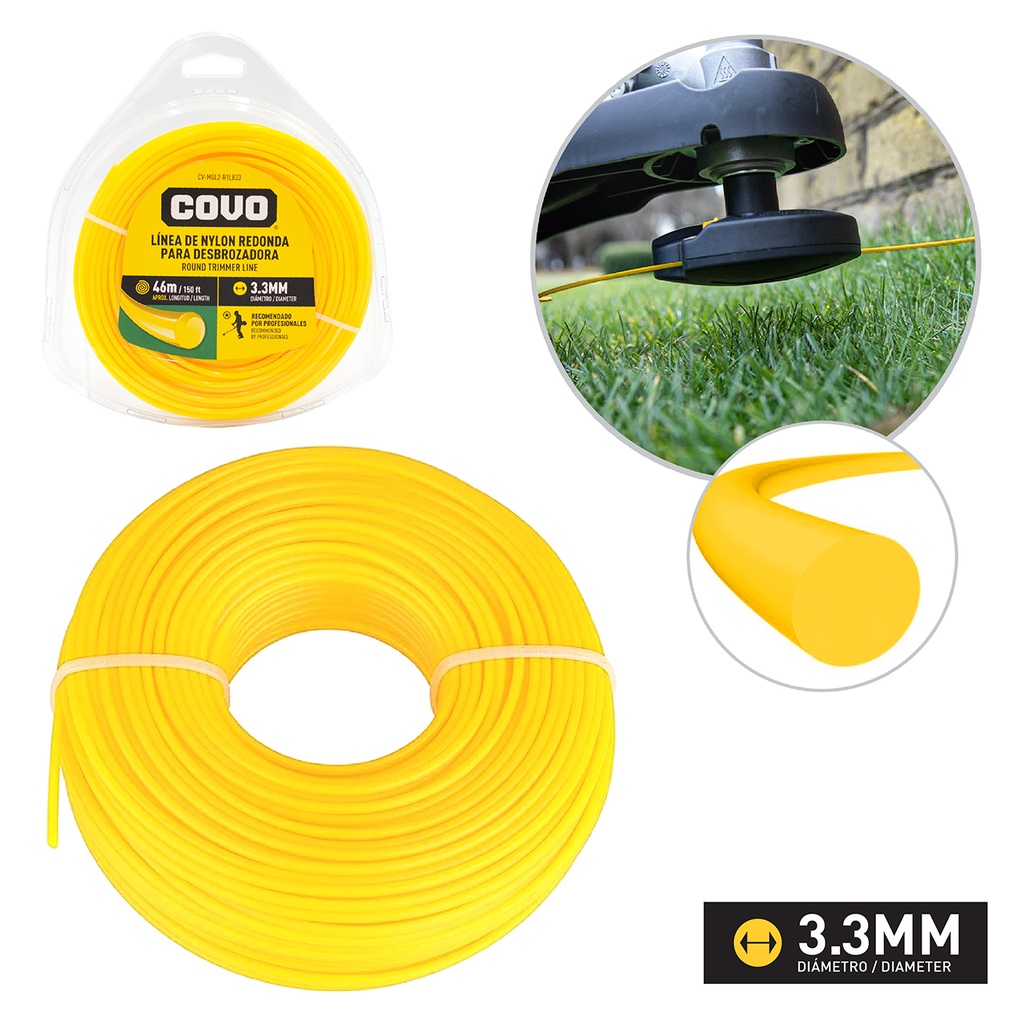 NYLON DESMAL REDONDO 3.3MM x 46MTS COVO 4-738